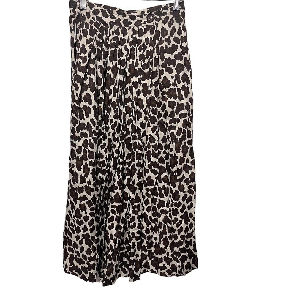 Jones New York Vintage Leopard Print Wrap Skirt Long Midi wool blend sz 8